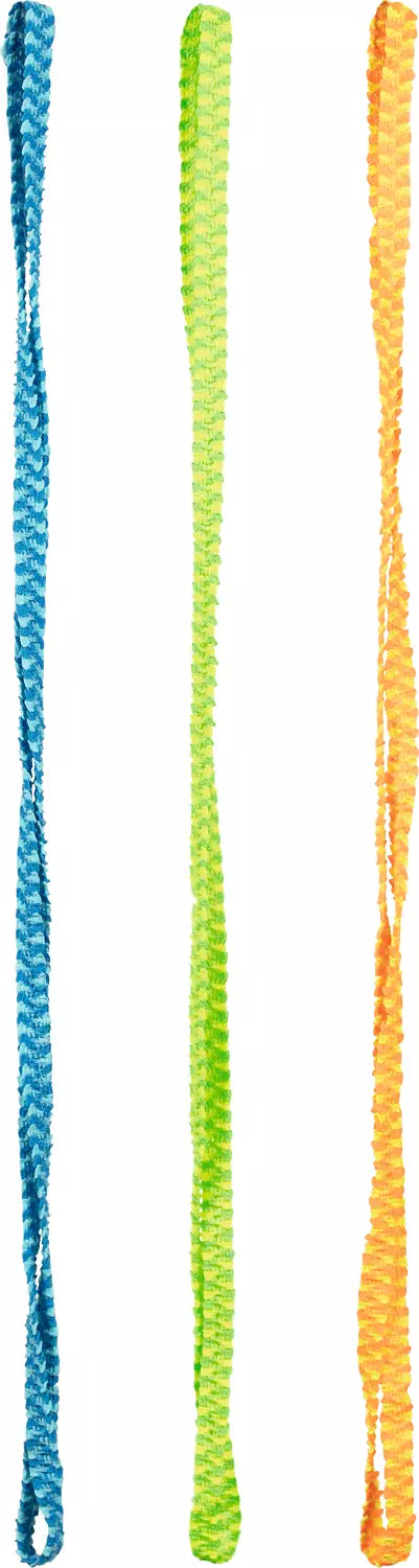 Gummitwist Goki mit bunten elastischen Bändern in Regenbogenfarben