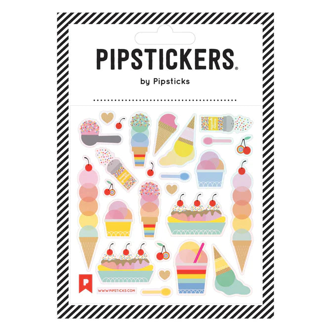 Pipsticks Sundae treats Sticker-Set mit bunten Eiscreme- und Sundae-Designs