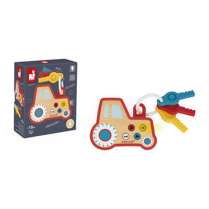 Janod - Spiel-Schlüsselanhänger Traktor mit Licht und Sound - J03331_R01_02