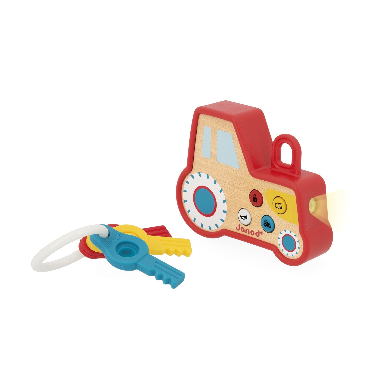 Janod - Spiel-Schlüsselanhänger Traktor mit Licht und Sound - J03331_R01_3