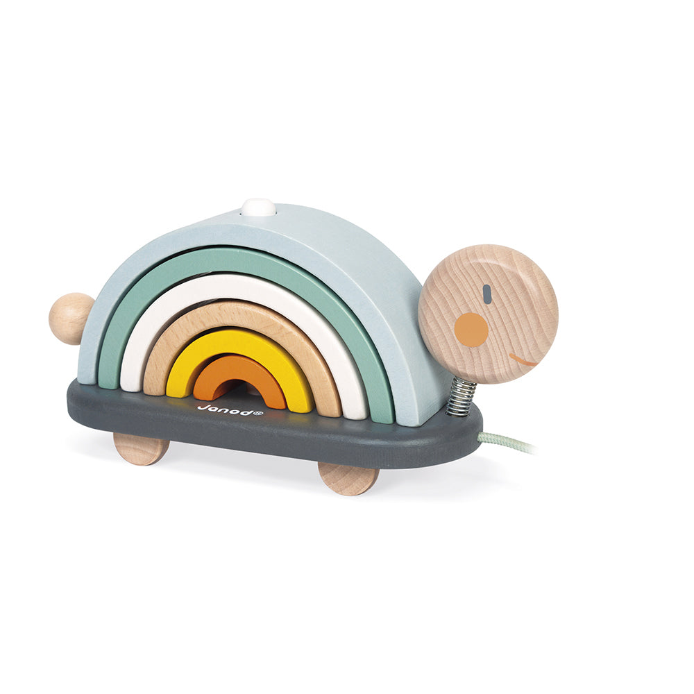 Janod - Sweet Cocoon Nachziehschildkröte Regenbogen - J04405