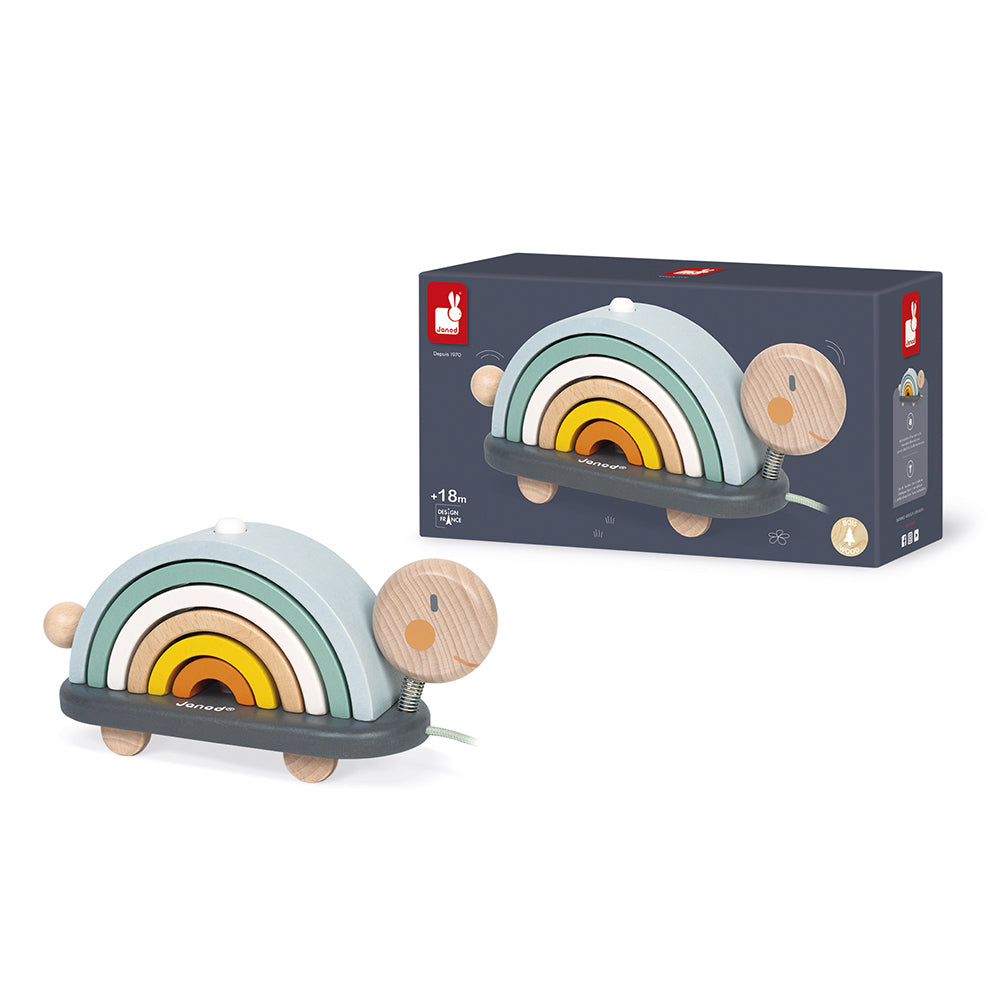 Janod - Sweet Cocoon Nachziehschildkröte Regenbogen - J04405_2