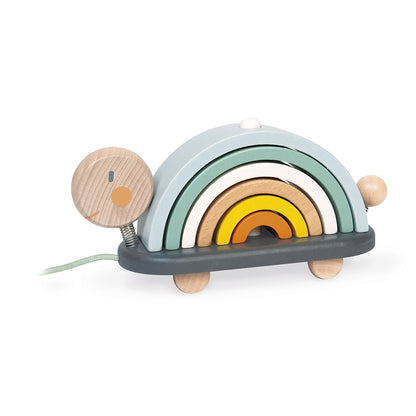Janod - Sweet Cocoon Nachziehschildkröte Regenbogen - J04405_3