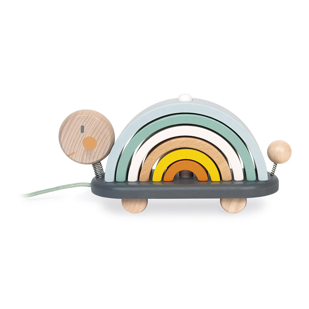 Janod - Sweet Cocoon Nachziehschildkröte Regenbogen - J04405_5