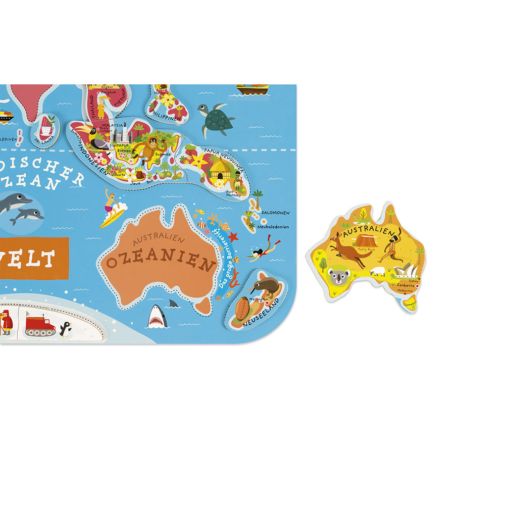 Janod - Magnetisches Landkarten-Puzzle Weltkarte - J05490_5