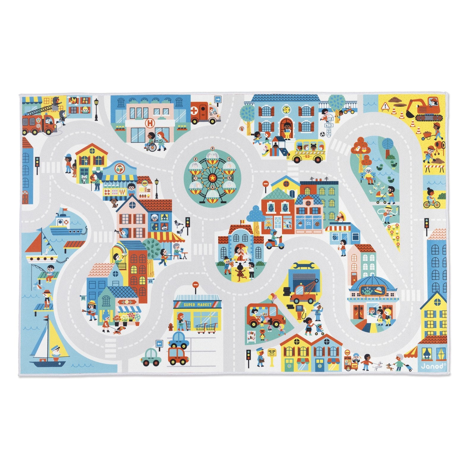 Janod - Cross Roads Spielteppich Stadt - J05910_R01_4