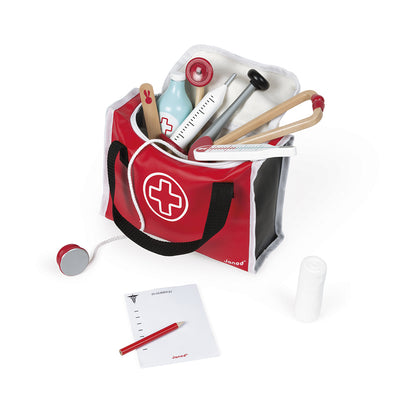 Janod - Doktortasche mit 10 Holz-Zubehörteilen - J06513_3