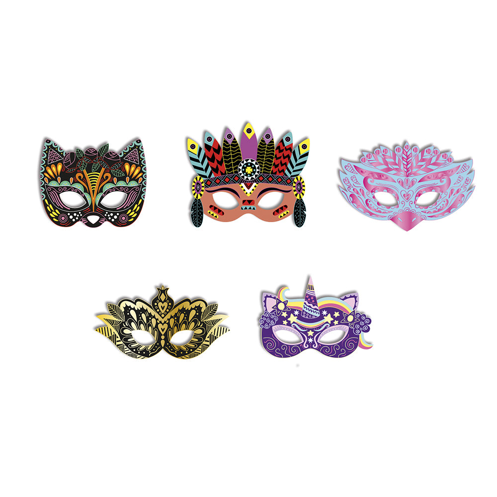 Janod - Bastelset Kratzbilder Partymasken - J07890