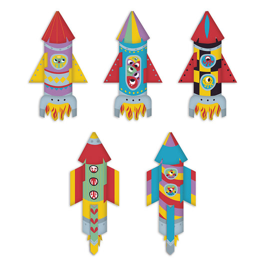 Janod - Bastelset 10 Papier-Raketen - J07988