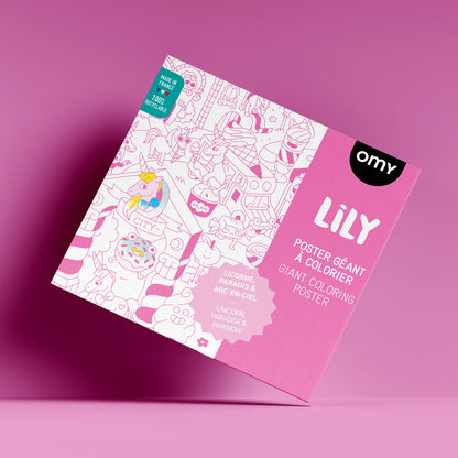 Riesen-Ausmalposter Lily von OMY mit detailreichen Motiven zum Ausmalen