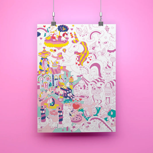 Riesen-Ausmalposter Lily von OMY mit detailreichen Motiven zum Ausmalen