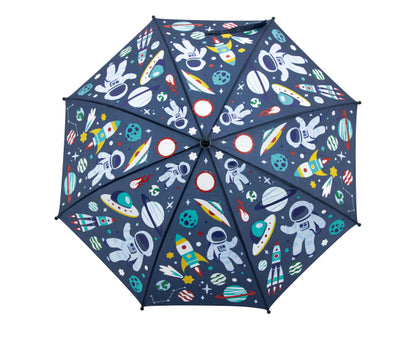 Kinderregenschirm Little L mit Astronauten-Design und fröhlichen Weltraum-Motiven