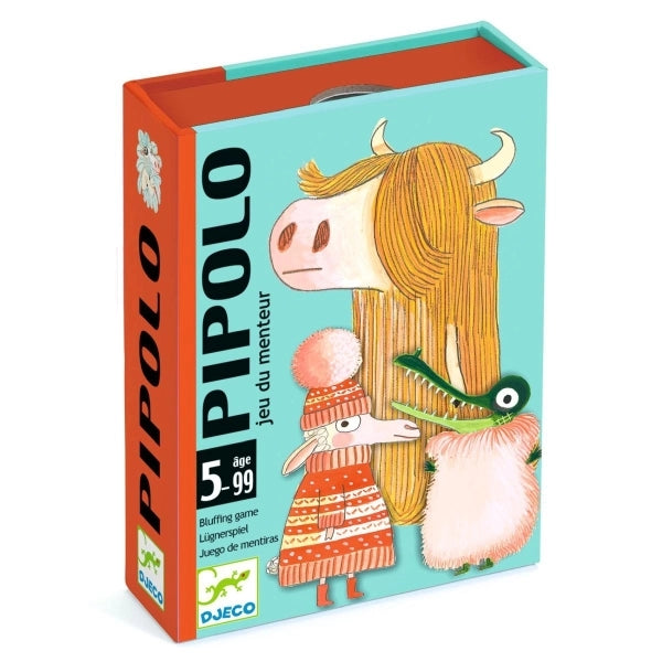 Kartenspiel Pipolo von Djeco mit bunten illustrierten Spielkarten zum Thema Wahrheit und Lügen