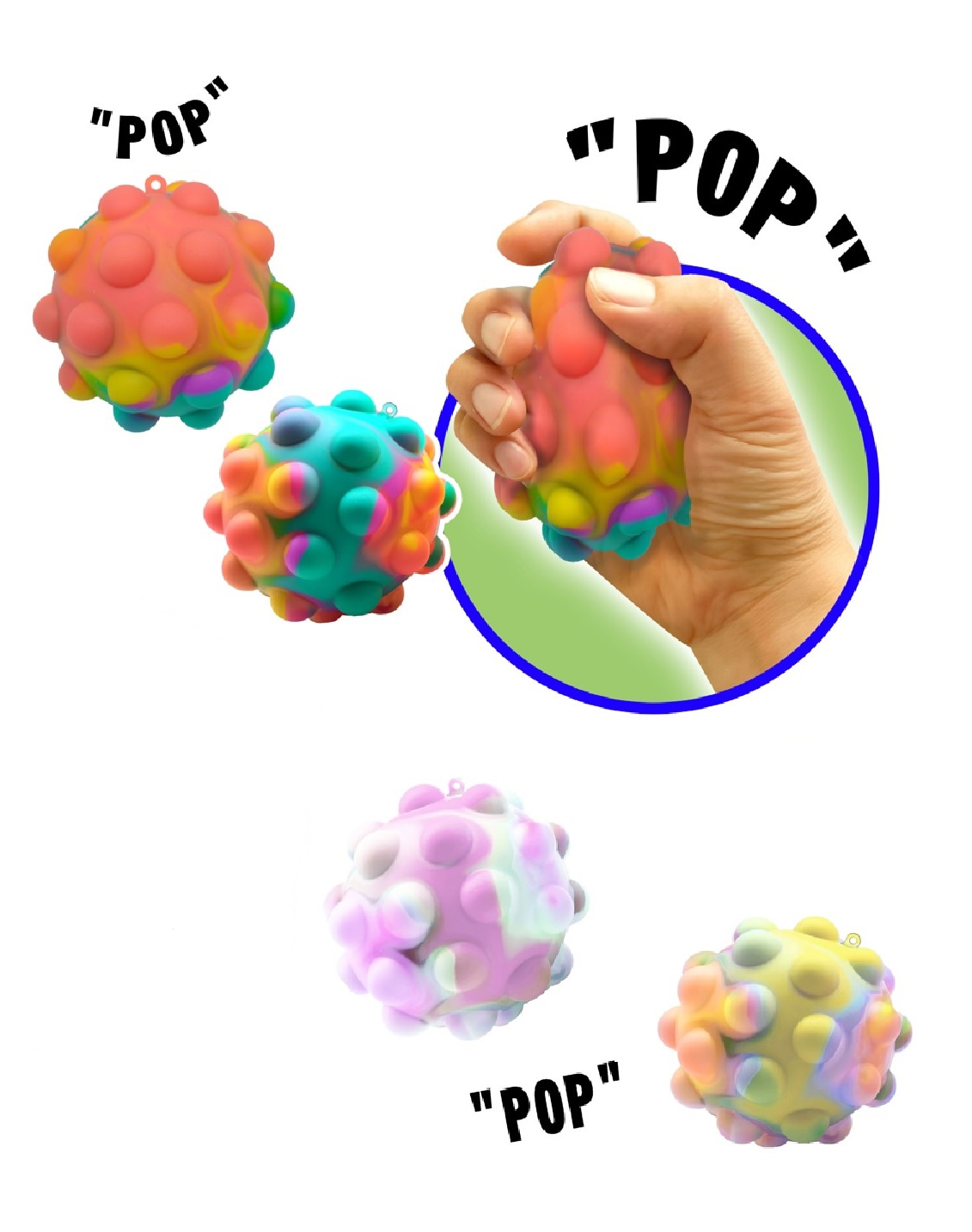 Flexible Schaumstoffbälle Pop & Plopp Ball von Funtrading in bunten Farben