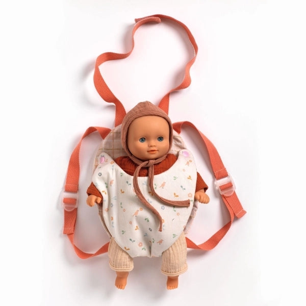 Puppentrage POMEA Lavender mit verstellbaren Trägern für Puppen 30-36 cm