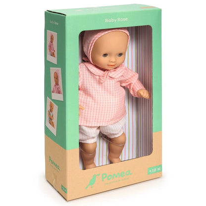 Weiche Babypuppe Rose 32cm von POMEA mit Stoff-Körper und liebevollen Details