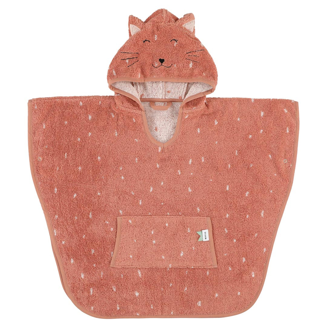 Babyponcho Mrs. Cat von Trixie in Orange mit Katzenmotiv