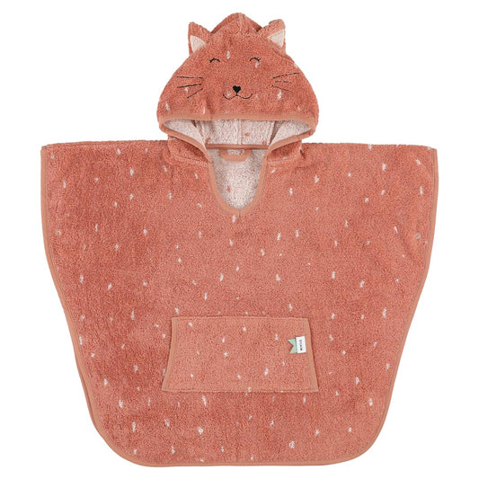 Babyponcho Mrs. Cat von Trixie in Orange mit Katzenmotiv