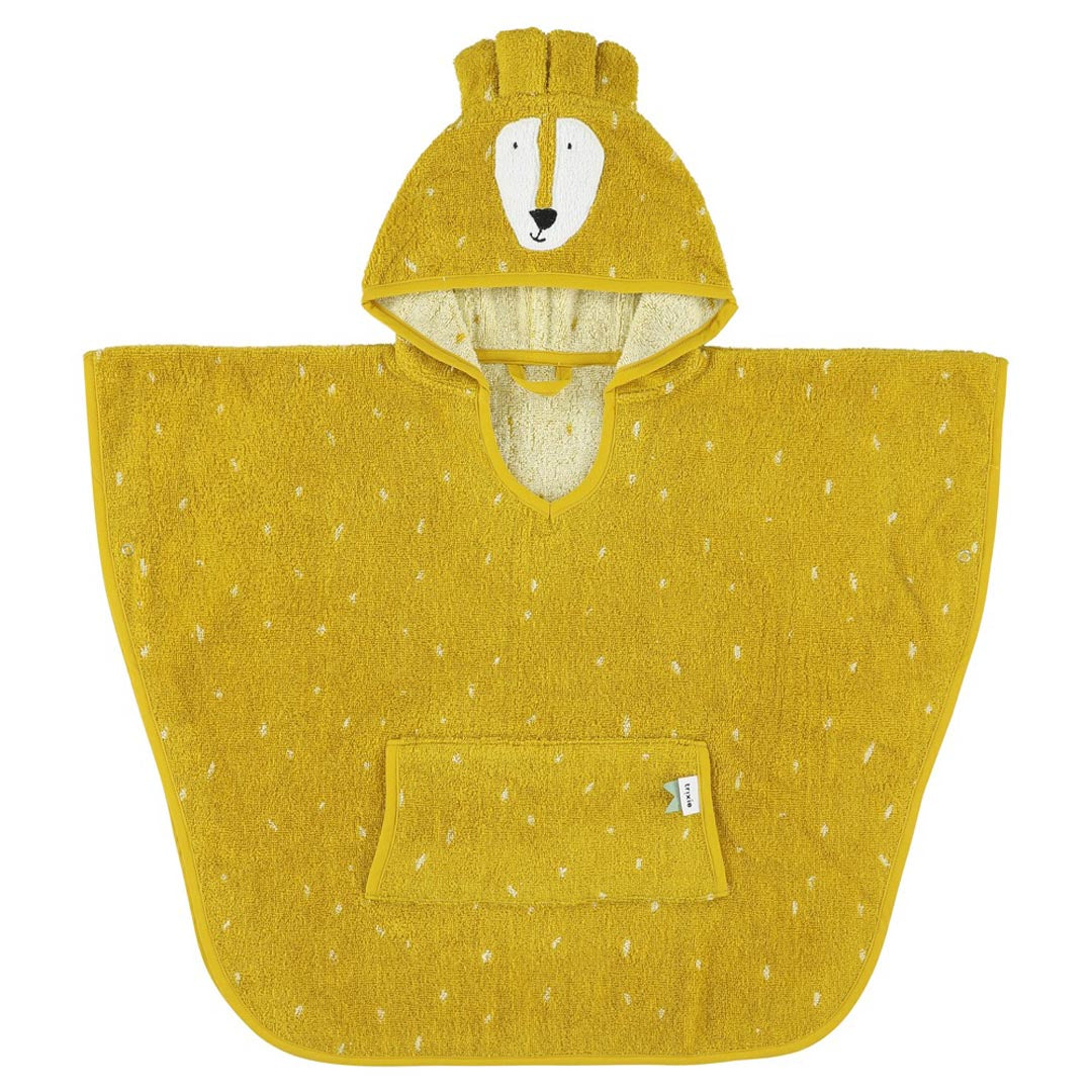 Kinderponcho Trixie Mr. Lion mit aufgesticktem Löwengesicht in Creme und Braun