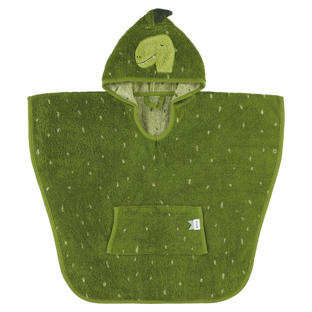 Kinderponcho Trixie Mr. Dino in Orange mit Dinosaurier-Motiv aus Baumwolle