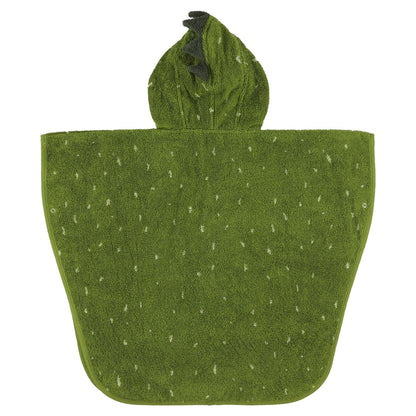 Kinderponcho Trixie Mr. Dino in Orange mit Dinosaurier-Motiv aus Baumwolle