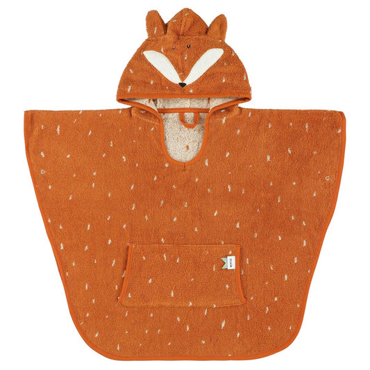 Baumwoll-Poncho Trixie Mr. Fox in Orange mit Fuchs-Applikation