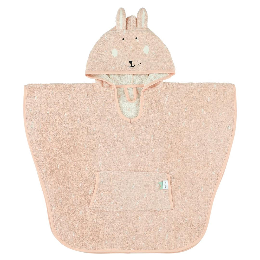 Badeponcho Mrs. Rabbit von Trixie mit Hasen-Motiv in Pastellfarben