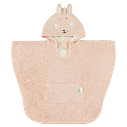 Badeponcho Mrs. Rabbit von Trixie mit Hasen-Motiv in Pastellfarben