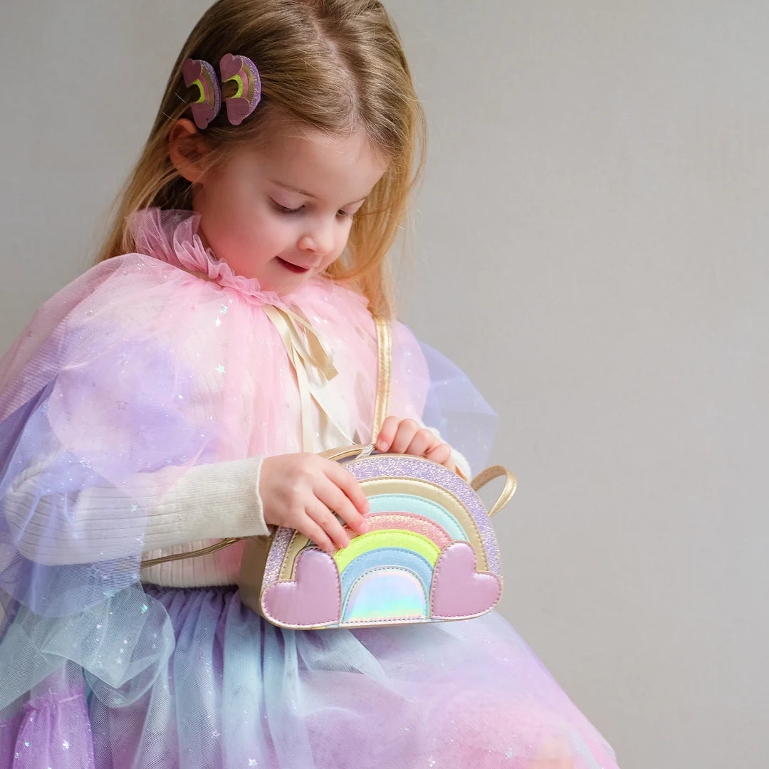 Kinderhandtasche Rainbow Bag von Mimi & Lula mit buntem Regenbogen-Muster