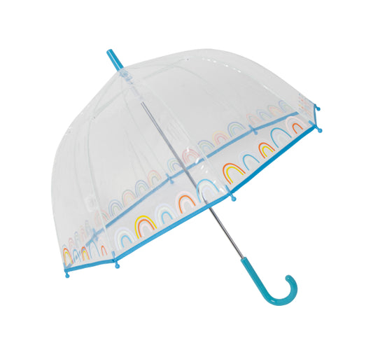 Kinderregenschirm Little L mit farbigem Regenbogen-Design und ergonomischem Griff
