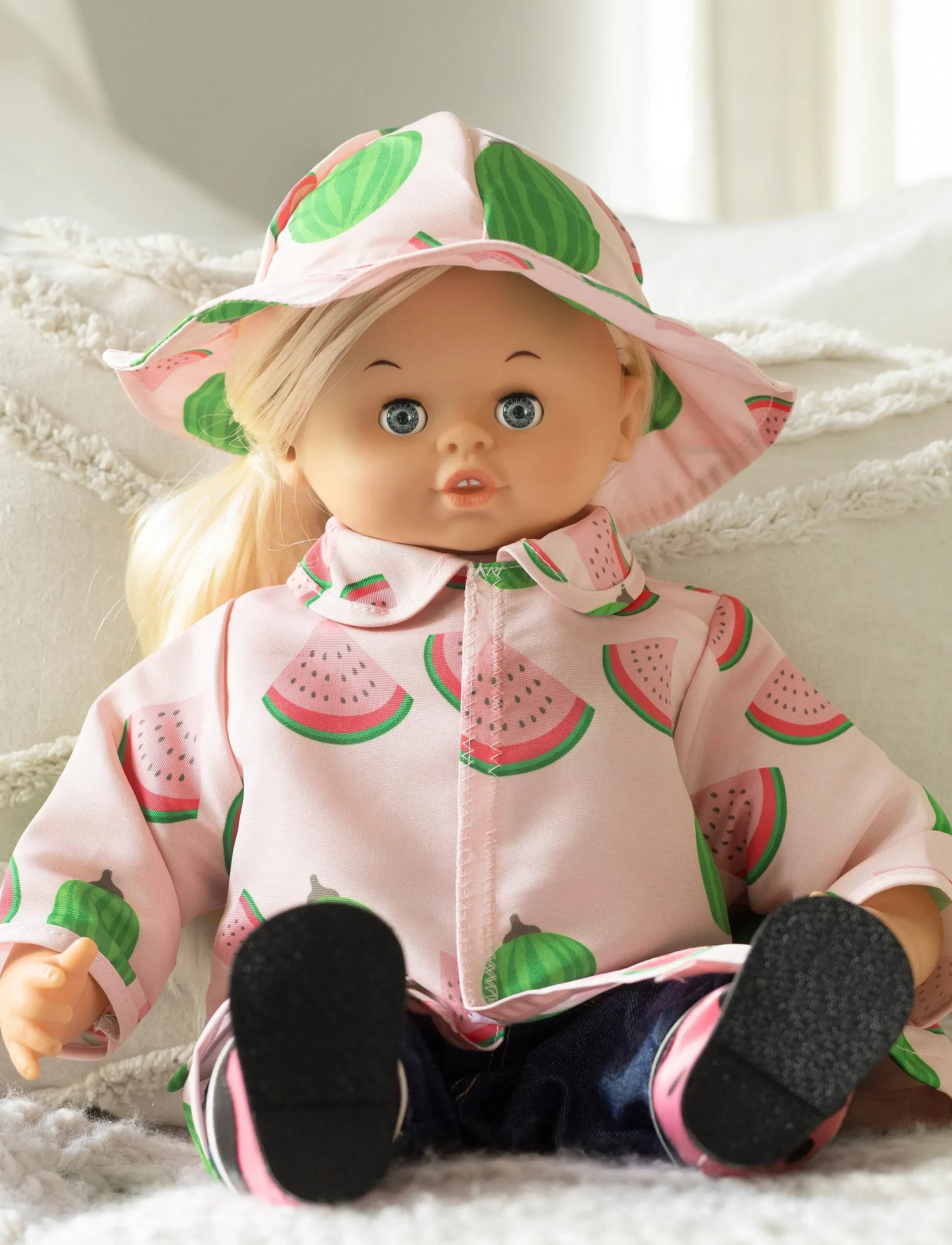 Lillan & Friends - Regenjacke und Hut - Wassermelone (Gr.41-46cm)