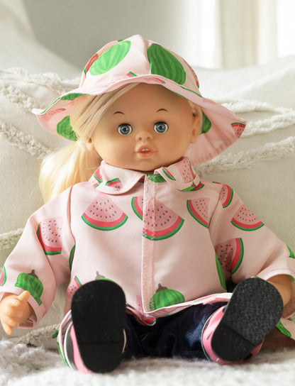 Lillan & Friends - Regenjacke und Hut - Wassermelone (Gr.41-46cm)
