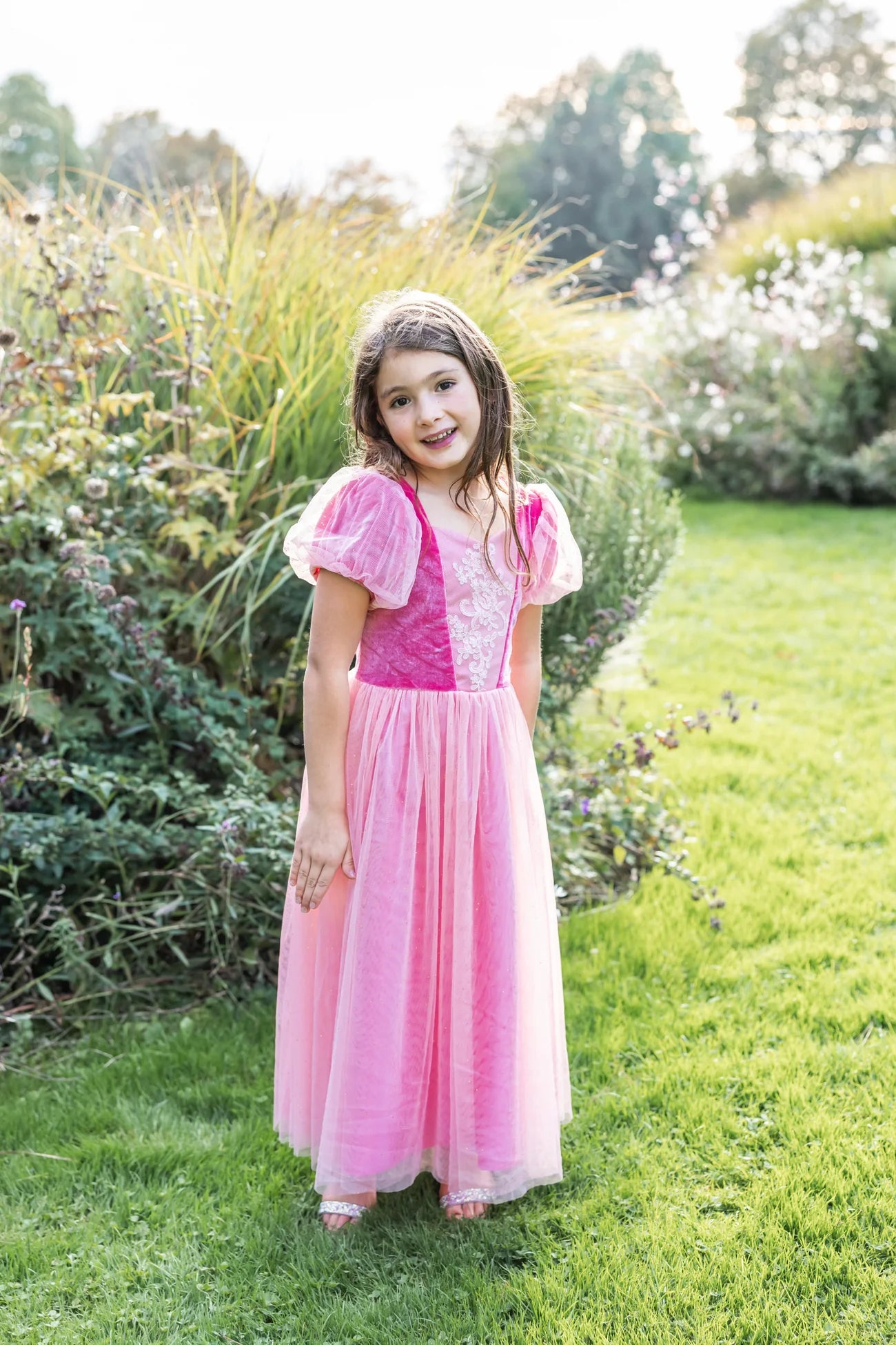 Prinzessinnenkleid Rosé Sorbet von Great Pretenders mit mehrlagigem Tüllrock und glitzerndem Oberteil