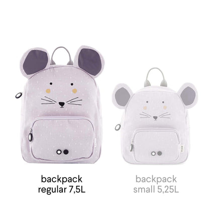 Kinderrucksack Mrs. Mouse von Trixie mit Mäusen-Motiv, 7,5 Liter, verstellbare Träger