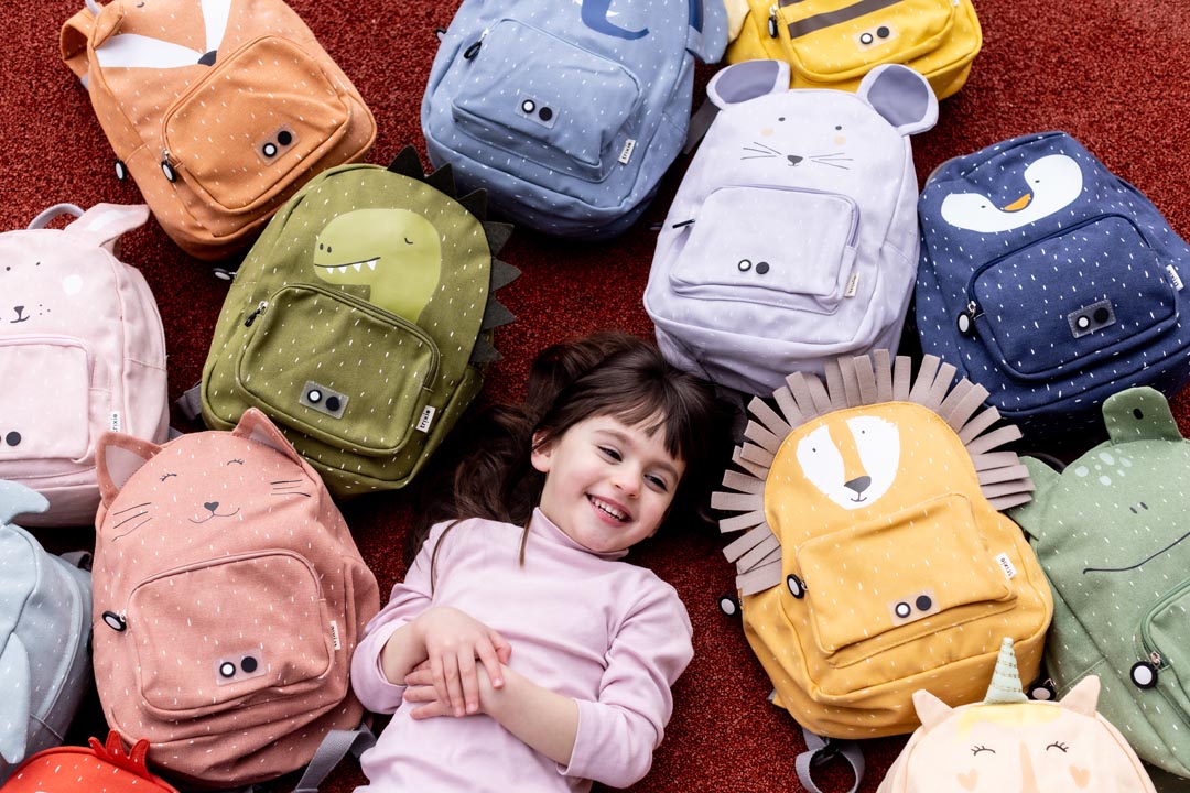 Kinderrucksack Mrs. Mouse von Trixie mit Mäusen-Motiv, 7,5 Liter, verstellbare Träger