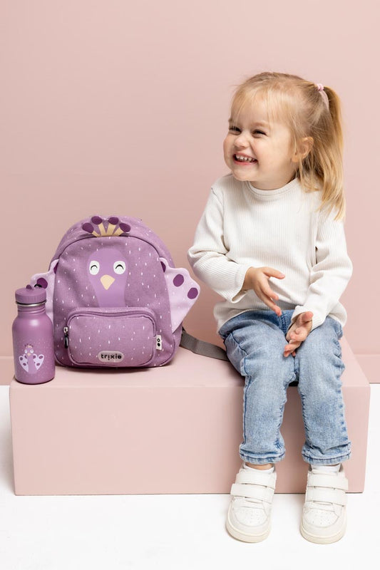 Kleiner Kinderrucksack Trixie Mrs. Peacock mit Pfau-Motiv, 5,25 Liter