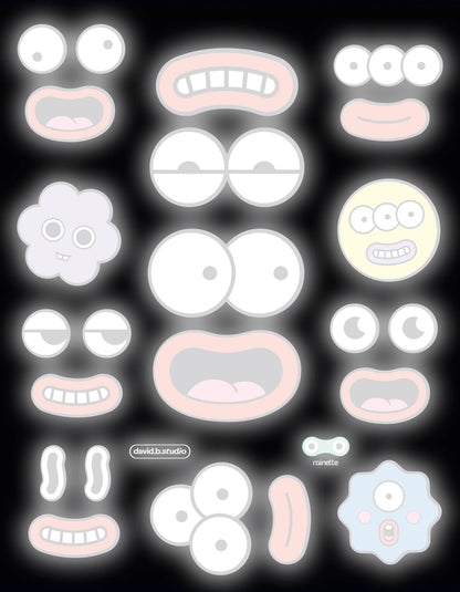 Rainette - Reflektierende Sticker - Face