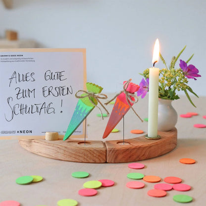 Grimm`s - Steckfigur Schultüte Neonpink