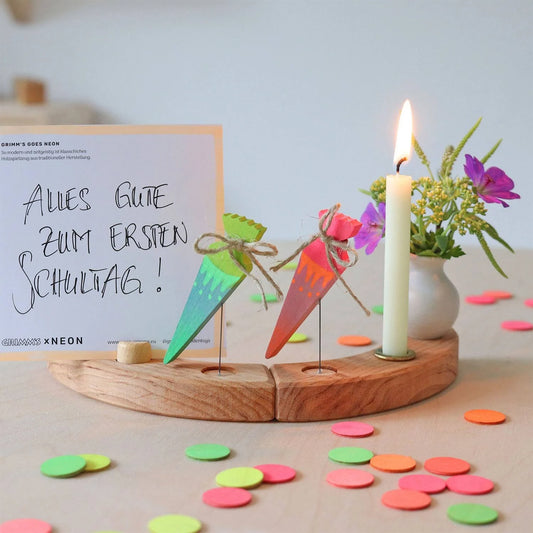 Grimm`s - Steckfigur Schultüte Neonpink