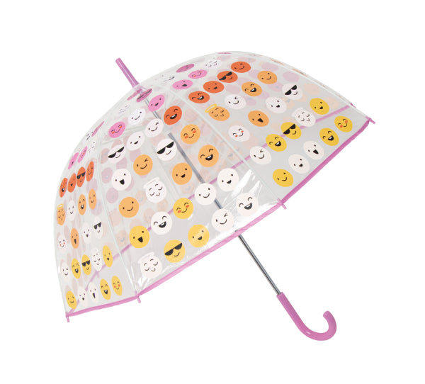 Kinder-Regenschirm Smilyes von Little L mit fröhlichem Smiley-Motiv in Pastellfarben