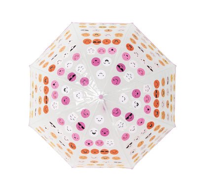 Kinder-Regenschirm Smilyes von Little L mit fröhlichem Smiley-Motiv in Pastellfarben