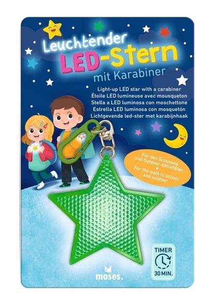 Moses - Leuchtender LED Stern - verschiedene Farben