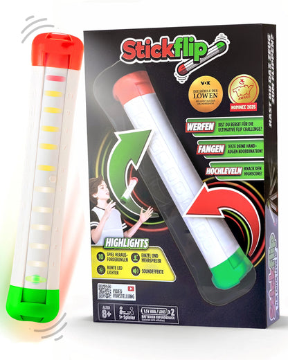 Stickflip Geschicklichkeitsspiel mit bunten Sticks und digitaler Anzeige