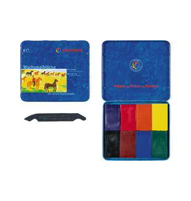 Stockmar - Blechetui 8 Blöcke sortiert