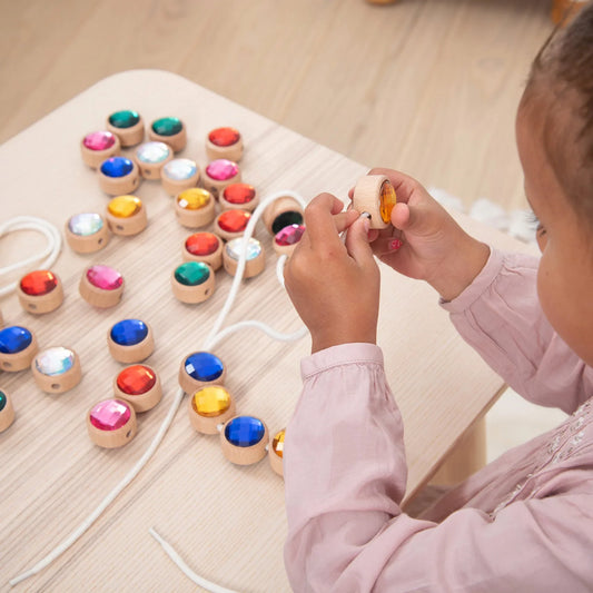 tickit - Schmucksteine Holzperlen Fädelspiel