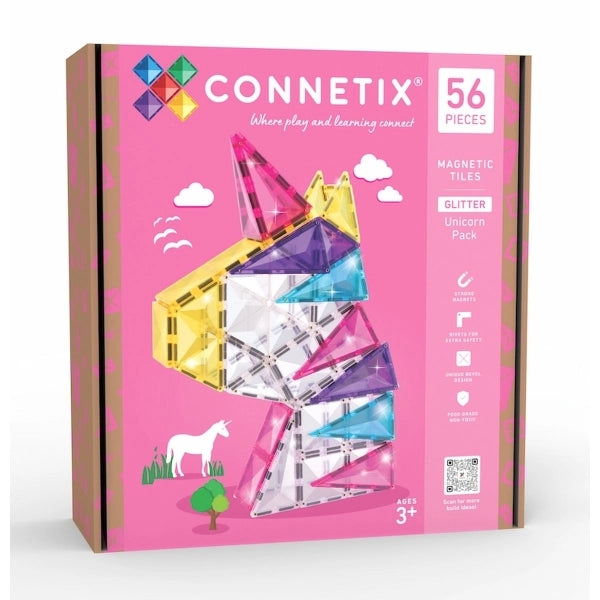 Connetix - Magnetbausteine Glitter Unicorn Pack 56-tlg.