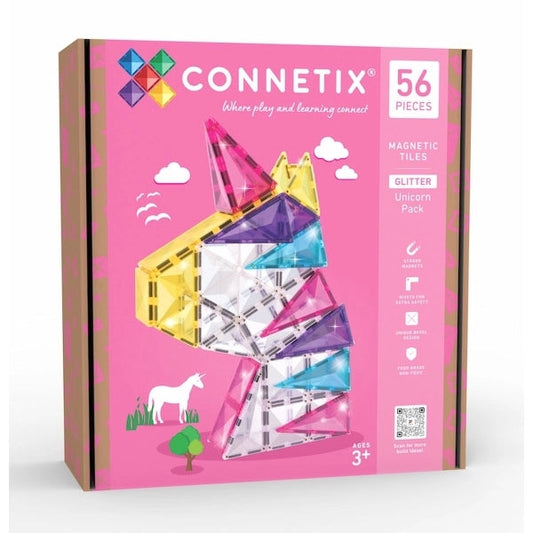 Connetix - Magnetbausteine Glitter Unicorn Pack 56-tlg.