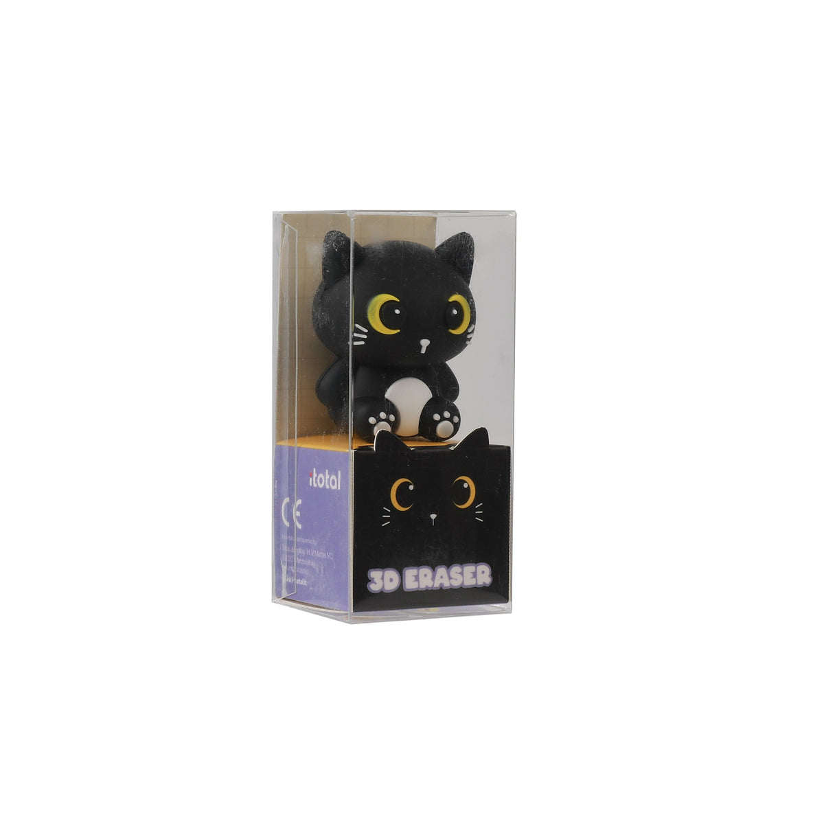 3D-Radiergummi Katze schwarz in der durchsichtigen Schachtel