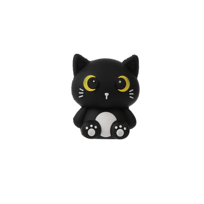 3D-Radiergummi Katze schwarz mit Gesicht, Vorderansicht