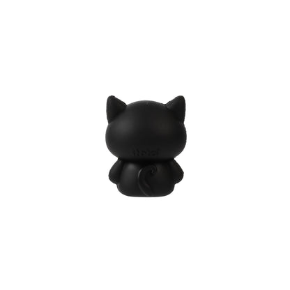 3D-Radiergummi Katze schwarz, Rückseite mit itotal-Prägung